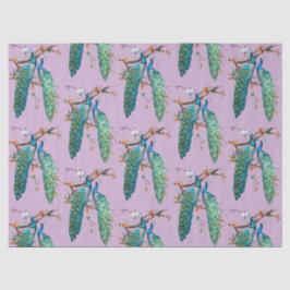 Pauwenserie ontwerp 6 lila tissuepapier