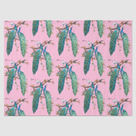 Pauwenserie ontwerp 6 Roze tissuepapier