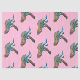 Pauwenserie ontwerp 9 Roze tissuepapier