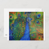 pauwentekening briefkaart (Voorkant / Achterkant)