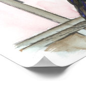Pauwentuin Huis Raam Roze Aquarel Poster (Hoek)