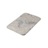 Pauwentuin in Beige Mauve Roze Eendenei Blauw Badmat (Gekanteld)