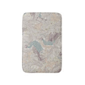 Pauwentuin in Beige Mauve Roze Eendenei Blauw Badmat (Voorkant Verticaal)