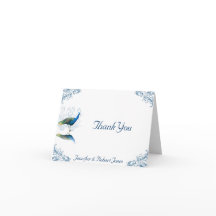 Pauwentuin in blauw en wit dank je wel