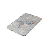 Pauwentuin in Blauwgrijze Mocca Beige Badmat (Gekanteld)