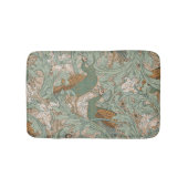 Pauwentuin in groenbeige mosterd badmat (Voorkant)