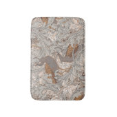 Pauwentuin in Saffraan Grijs Beige Badmat (Voorkant Verticaal)