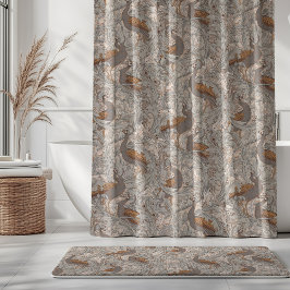 Pauwentuin in Saffraan Grijs Beige Douchegordijn