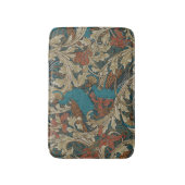 Pauwentuin in Tealblauw Roest Mosterd Beige Badmat (Voorkant Verticaal)