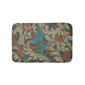 Pauwentuin in Tealblauw Roest Mosterd Beige Badmat (Voorkant)