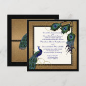 pauwenveer 7 - Formele elegante bruiloft Kaart (Voorkant / Achterkant)