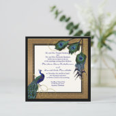 pauwenveer 7 - Formele elegante bruiloft Kaart (Staand voorkant)