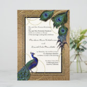 pauwenveer 7 - Formele elegante bruiloft Kaart (Staand voorkant)