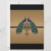 pauwenveer 7 - Formele elegante bruiloft Kaart (Achterkant)