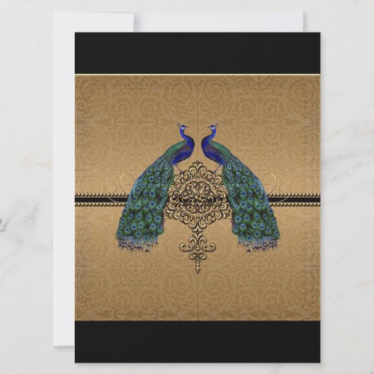  pauwenveer 7 - Formele elegante bruiloft Kaart (Achterkant)