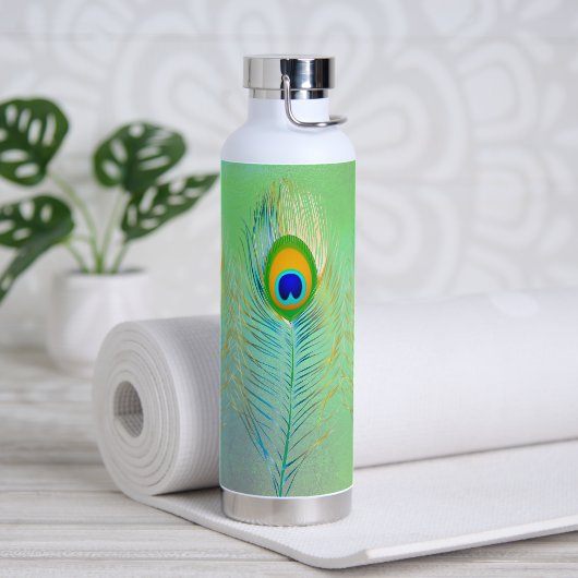 Pauwenveer van PixDezines Waterfles (Yoga)