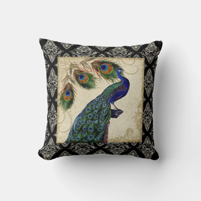  pauwenveren  decoratief decor kussen (Voorkant)