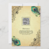 pauwenveren QR-code moslimbruiloft Kaart (Achterkant)