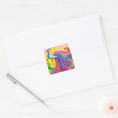 Pauwenzonsondergang Vierkante Sticker (Envelop)
