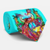 PAUWERS IN DE LIEFDE Rood Blauw Turquoise Groen Bl Stropdas (Opgerold)