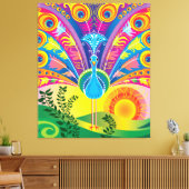 Pauwestaart Canvas Afdruk (Insitu (Woonkamer))
