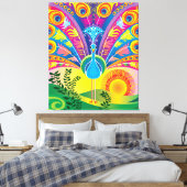 Pauwestaart Canvas Afdruk (Insitu (Slaapkamer))