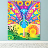 Pauwestaart Canvas Afdruk (Insitu (Houten vloer))