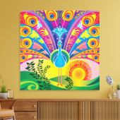 Pauwestaart Glans Canvas Afdruk (Insitu (Woonkamer))