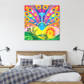 Pauwestaart Glans Canvas Afdruk (Insitu (Slaapkamer))