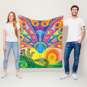 Pauwestaart Glans Fleece Deken