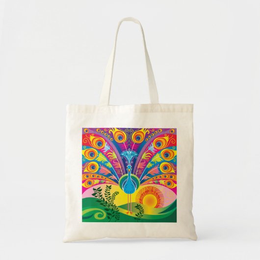 Pauwestaart Glans Tote Bag (Voorkant)