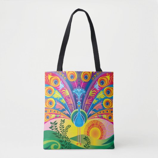 Pauwestaart Glans Tote Bag (Voorkant)