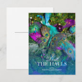 Pauwestaart kerst decoraties briefkaart (Voorkant / Achterkant)