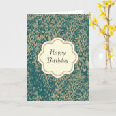 Pauwestaart Veren Verjaardag Kaart (Gele Bloem)