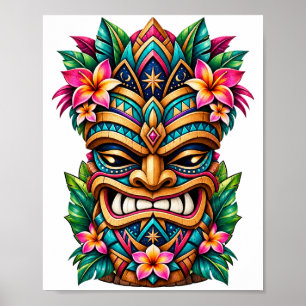 Pauwestaartkuif Tiki-poster Poster