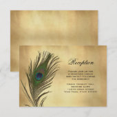 Pauwestaartveer Ontvangst Info Kaart in Vintage St (Voorkant / Achterkant)