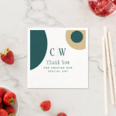 Pauwgroen Gouden Trouw Bedankt Servet (Insitu)