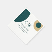 Pauwgroen Gouden Trouw Bedankt Servet (Hoek)