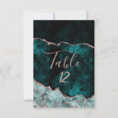 Pauwgroen & Roze Gouden Tafelnummer Zitplaatsen (Voorkant)