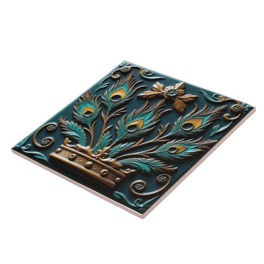 pauwkoningin tegeltje (Zijkant)