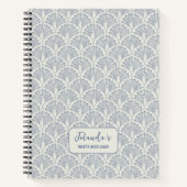 Pauwluis Schelp Patroon Blauw Wit Persoonlijk Notitieboek (Voorkant)