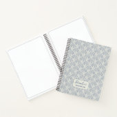 Pauwluis Schelp Patroon Blauw Wit Persoonlijk Notitieboek (Binnen)