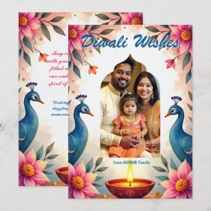 Pauwluister Diwali-wenskaart Kaart