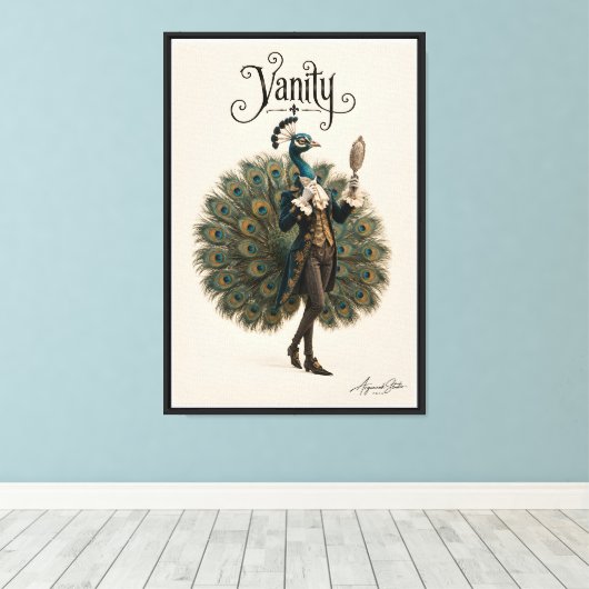 Pauwluisterige Dandy Canvas Afdruk (Insitu (Houten vloer))