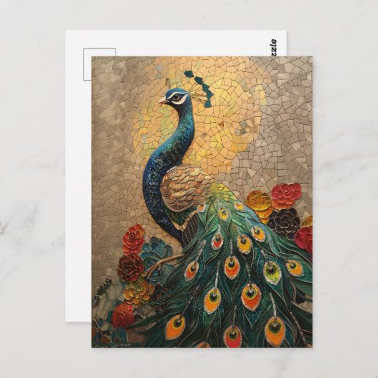 pauwmozaïek briefkaart (Voorkant / Achterkant)