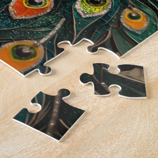 pauwmozaïek legpuzzel (Zijkant)