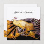 PAUWOOG zwart, geel wit champagne metaalglans Kaart (Voorkant / Achterkant)