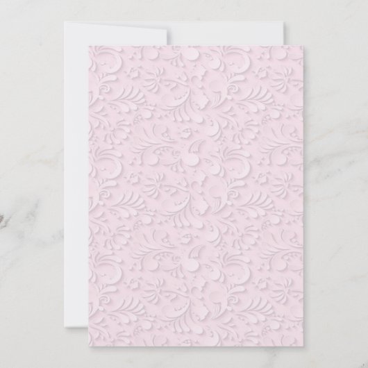 Pauwroze bloemige baby shower uitnodiging (Achterkant)