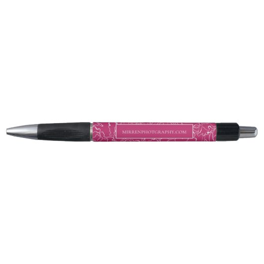 Pauwstaart Roze Simply Floral Persoonlijk Pen (Voorkant)
