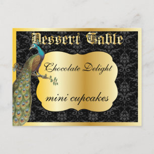 Pauwstaartgoud Dessert of Snoepbuffet Tafelbord Briefkaart